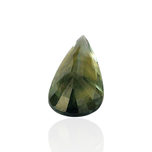 Saphir vert du Cameroun - Pierre goutte mixte 1,375 ct 58 Facettes #26-135-CRSPGT