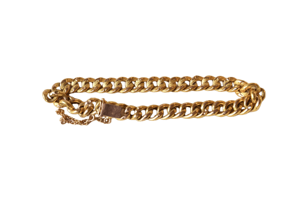 Pulsera eslabón de eslabones hueca de oro amarillo 