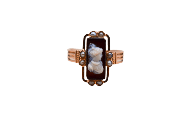Bague 54 Bague camée en or rose 18 carats 58 Facettes 3931