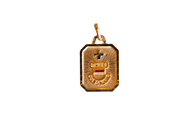 Augis - Yellow gold and ruby medal 