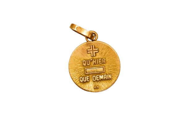 Pendentif Augis - Médaille ronde en or jaune 18 carats 58 Facettes 3970