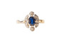 Bague 56 Bague marguerite en or blanc, saphir et diamants 58 Facettes 4146