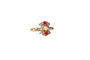Bague 53 Bague fleuron en deux ors, rubis et diamants 58 Facettes 3735