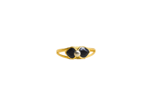 Bague 48 Bague nœud en or jaune 18 carats à mélanites 58 Facettes 4167