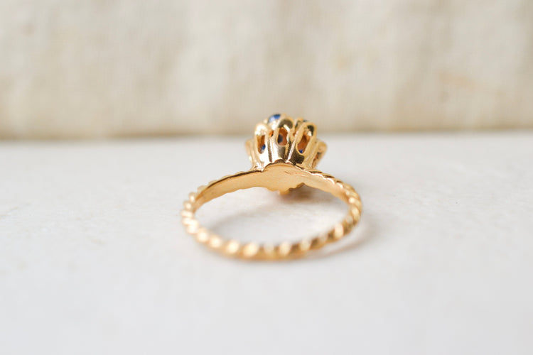 Bague 52 Bague Diamant fleur et cordage 58 Facettes 4152