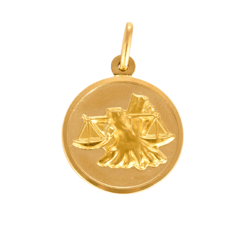 Zodiaque Balance - Médaille en or jaune 18k 58 Facettes MédailleBalance