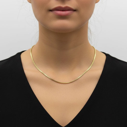 Necklace Chain necklace Link square wheat in 14K yellow gold 58 Facettes 11178