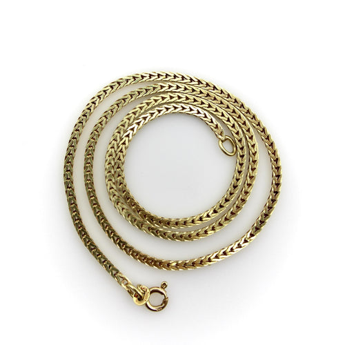 Necklace Chain necklace Link square wheat in 14K yellow gold 58 Facettes 11178