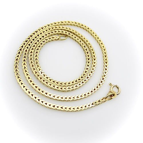 Necklace Chain necklace Link square wheat in 14K yellow gold 58 Facettes 11178