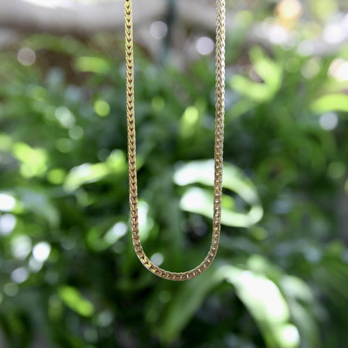 Necklace Chain necklace Link square wheat in 14K yellow gold 58 Facettes 11178