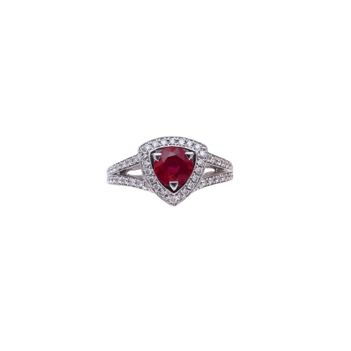 50.5 Mauboussin Dream & Love - Bague en or gris, rubis et diamants 58 Facettes 1792