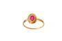 Ovale ring met robijn en diamanten 