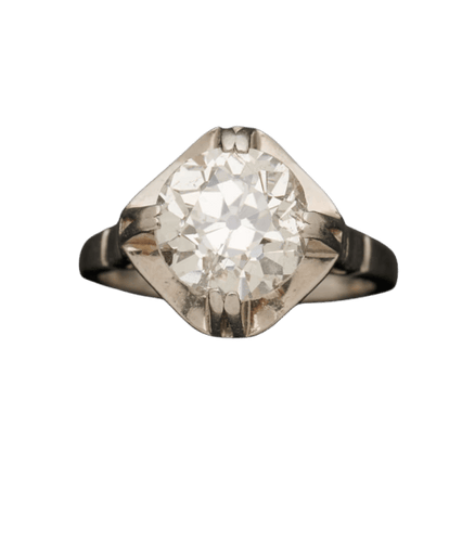 47 Bague solitaire vers 1960 en platine et diamant taille brillant ancienne 58 Facettes 248808