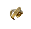 Two-tone crisscross ring in white and yellow gold with diamonds 