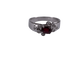 53.5 Bague ovale en or blanc, rubis et diamant 58 Facettes BA 226