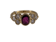 52 Bague serti clos en or jaune avec rubis ovale et diamants 58 Facettes BA 4