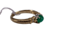 18-carat yellow gold cabochon ring, emerald and diamond 
