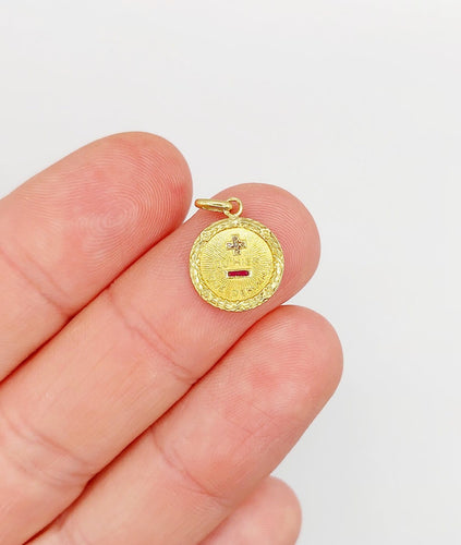 Pendentif Augis - Pendentif médaille d'amour en or 18k, rubis et diamant 58 Facettes A07667