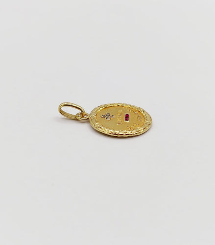 Pendentif Augis - Pendentif médaille d'amour en or 18k, rubis et diamant 58 Facettes A07667