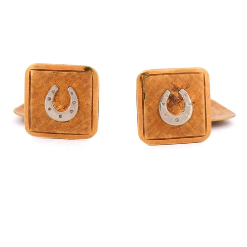 Boutons de manchette Boutons de manchette vintage en or jaune 18 kt 58 Facettes GM3 '(0059)