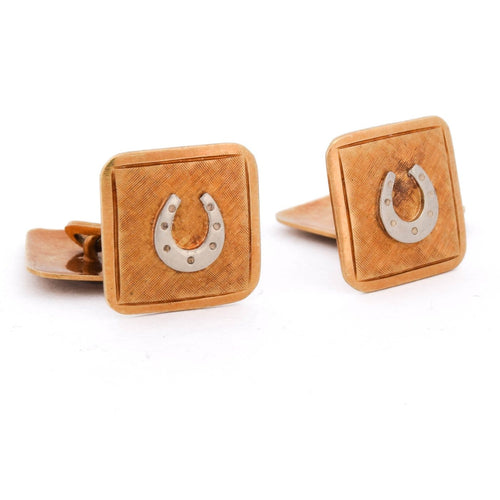 Boutons de manchette Boutons de manchette vintage en or jaune 18 kt 58 Facettes GM3 '(0059)