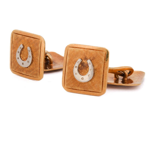Boutons de manchette Boutons de manchette vintage en or jaune 18 kt 58 Facettes GM3 '(0059)