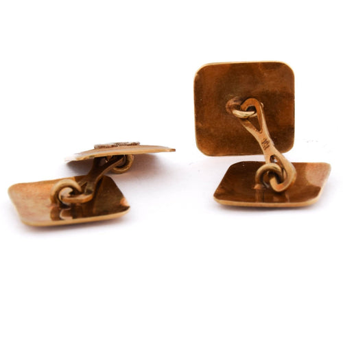 Boutons de manchette Boutons de manchette vintage en or jaune 18 kt 58 Facettes GM3 '(0059)