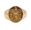 Siegelring Antik in 18 Karat Roségold mit Eulenwappen 