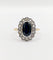 Bague 55.5 Bague marguerite antique en or 18k, saphir et diamants taille rose 58 Facettes A07671
