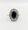 Bague 55.5 Bague marguerite antique en or 18k, saphir et diamants taille rose 58 Facettes A07671