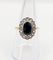 Bague 55.5 Bague marguerite antique en or 18k, saphir et diamants taille rose 58 Facettes A07671