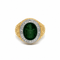 Bague 51 Bague chevalière en or jaune avec camée vert et diamants 58 Facettes 50486