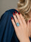 Bague 56 Bague en or blanc avec aigue-marine et halo de diamants 58 Facettes 50487