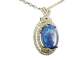 Pendentif en or blanc 14 carats, opale bleue et diamants 58 Facettes Pendentif 5