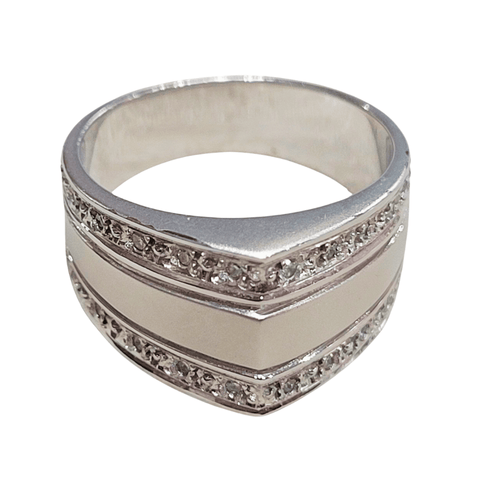 Bague 57 Bague en or blanc 18k et diamants 58 Facettes S312