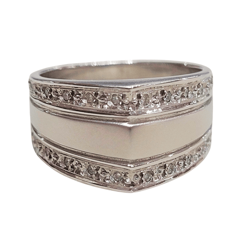Bague 57 Bague en or blanc 18k et diamants 58 Facettes S312