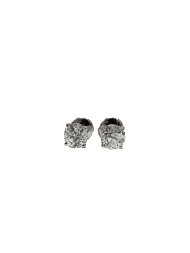 18K white gold and diamond stud earrings 