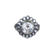 Anello in oro giallo 18 ct, argento e diamanti 