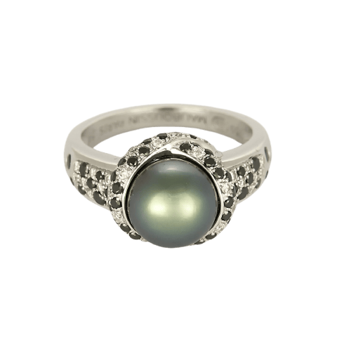 54 Mauboussin Caviar Mon Amour - Bague en or blanc, diamants et perle 58 Facettes BGMaubperle