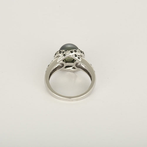 54 Mauboussin Caviar Mon Amour - Bague en or blanc, diamants et perle 58 Facettes BGMaubperle