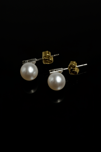 Boucles d'oreilles Roberto Borghesi - Boucles d'oreilles perle et diamants en or blanc et jaune 18K 58 Facettes