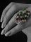 Bague I colori della vita - Bague en platine diamants, émeraudes, rubis et saphirs 58 Facettes