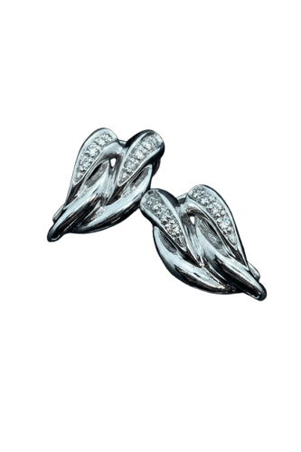 Boucles d'oreilles Roberto Borghesi - Boucles d'oreilles entrelacées avec diamants 58 Facettes
