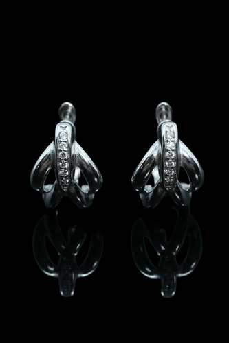 Boucles d'oreilles Roberto Borghesi - Boucles d'oreilles entrelacées avec diamants 58 Facettes