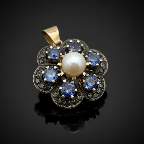 Pendentif Roberto Borghesi - Pendentif zaffirs, perle et diamants 58 Facettes