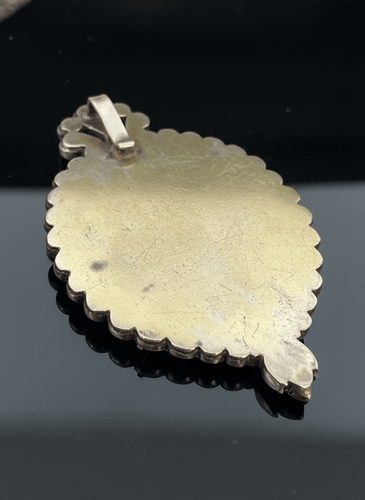 Pendentif Pendentif portaritrat en argent et or, diamants taille rose 58 Facettes
