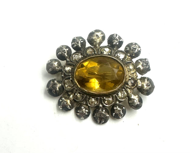 Broche Spilla soleil du XVIIIe siècle 58 Facettes