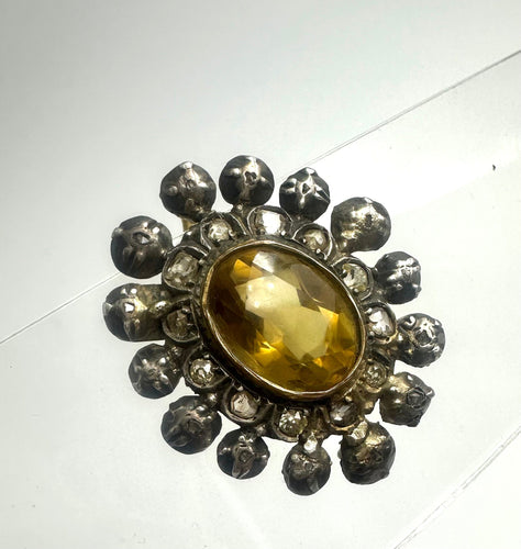 Broche Spilla soleil du XVIIIe siècle 58 Facettes