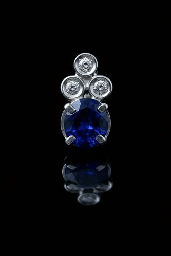 Boucles d'oreilles Orecchini pendenti - Zaffiri et diamants en or blanc 58 Facettes