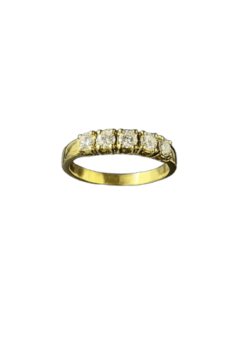 Bague Rivière Vintage - Bague en or jaune et diamants 58 Facettes